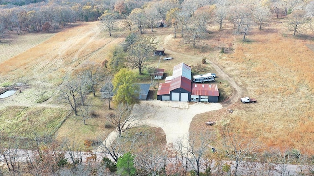 aerial view with a rural view