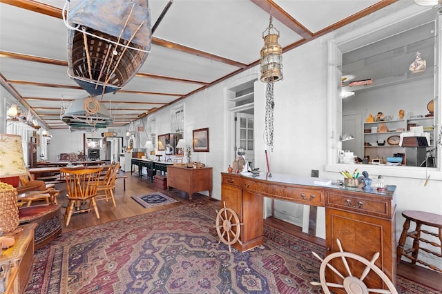 interior space with hardwood / wood-style flooring