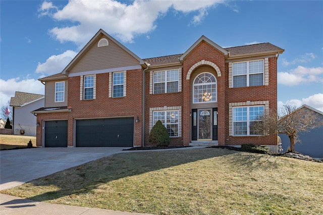 front of property featuring a garage and a front yard