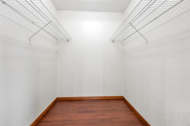 walk in closet featuring hardwood / wood-style floors