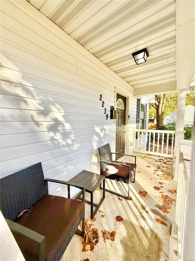 deck with covered porch