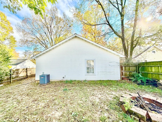 view of home's exterior featuring central AC