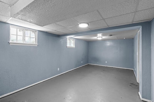 basement with a drop ceiling