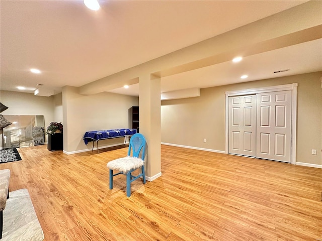 interior space featuring light hardwood / wood-style floors