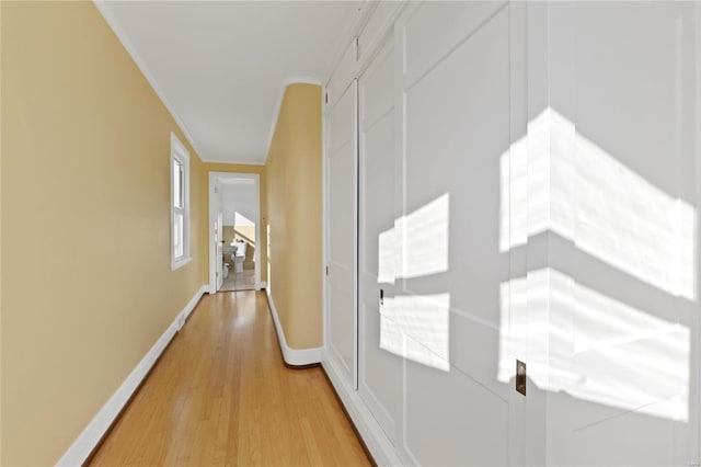 hall featuring light hardwood / wood-style flooring