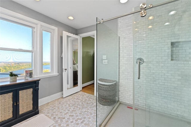 bathroom with an enclosed shower