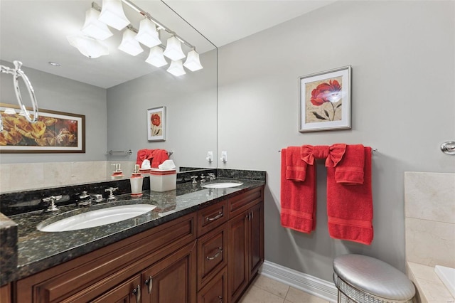 bathroom featuring tile patterned floors and vanity