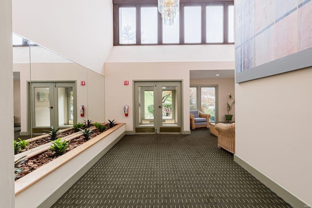 doorway to property featuring french doors