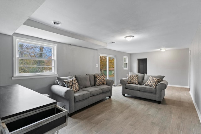 living room featuring hardwood / wood-style flooring