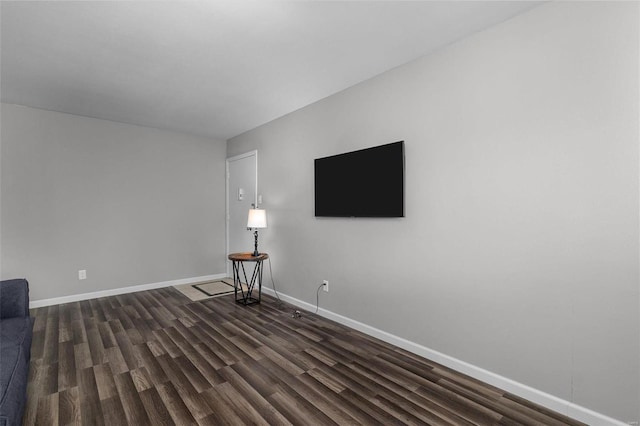 interior space with dark hardwood / wood-style floors