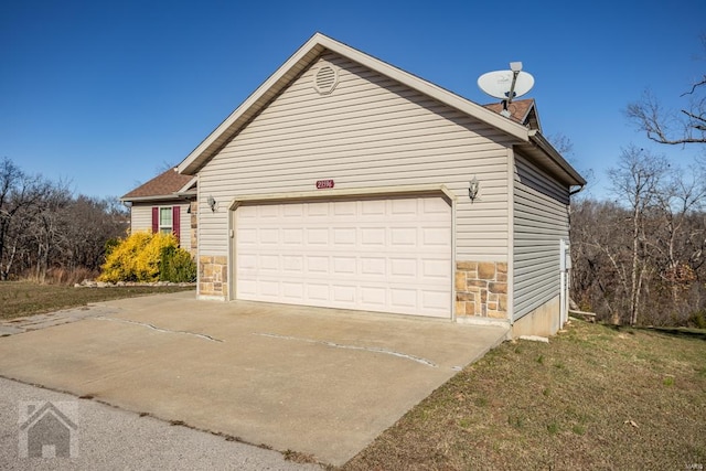 view of home's exterior with a garage