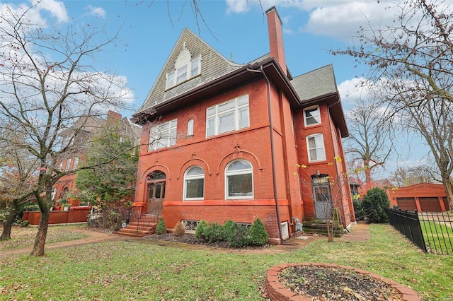 view of property exterior with a yard