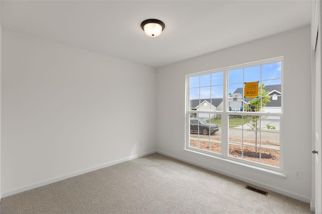 spare room with carpet and plenty of natural light