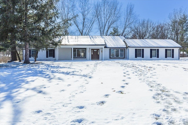 view of single story home