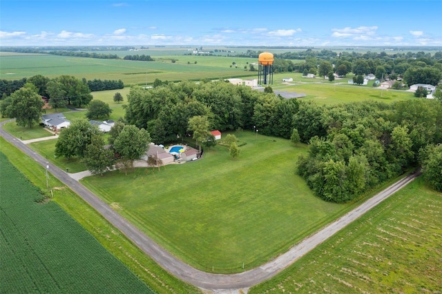 bird's eye view with a rural view