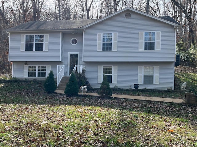 bi-level home featuring central AC