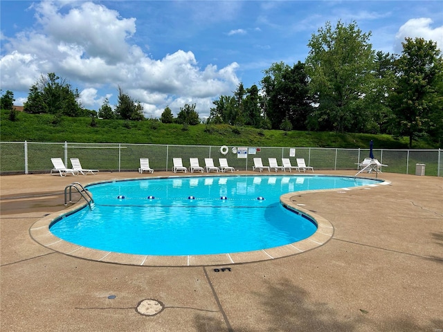 view of pool featuring a patio