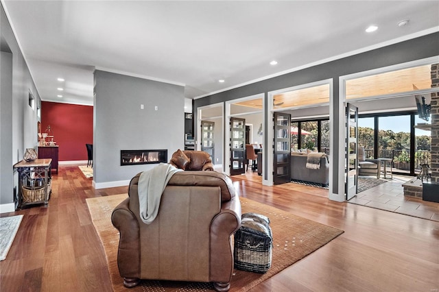 living room with light wood-type flooring