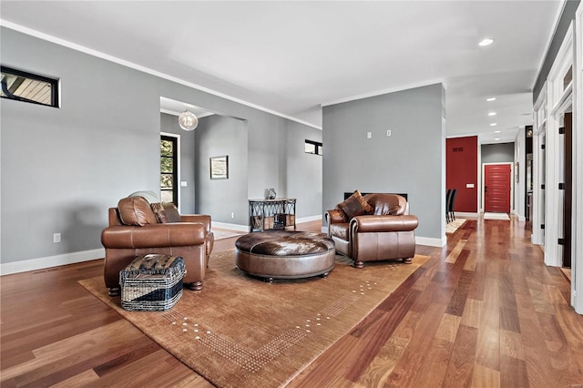 living room featuring wood-type flooring