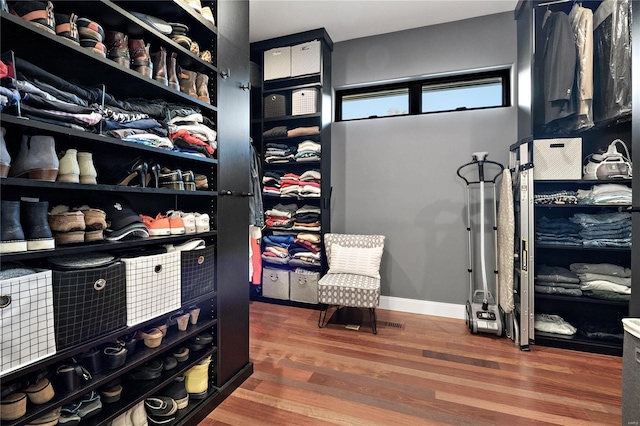 spacious closet featuring wood-type flooring