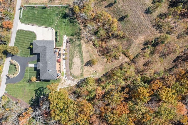 bird's eye view with a rural view