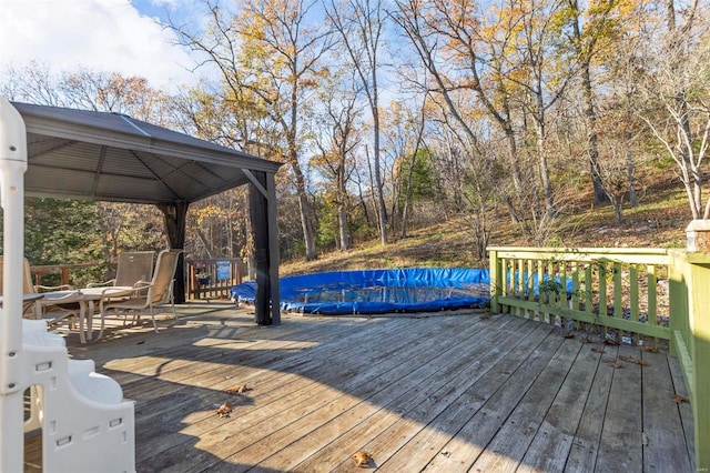 deck featuring a gazebo