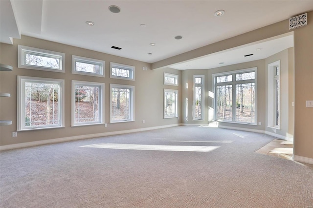 carpeted empty room with a healthy amount of sunlight