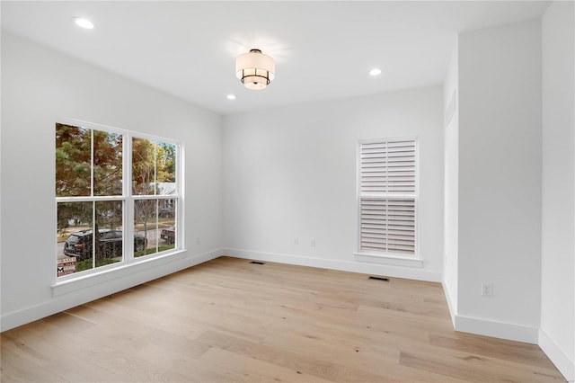 empty room featuring light wood-type flooring