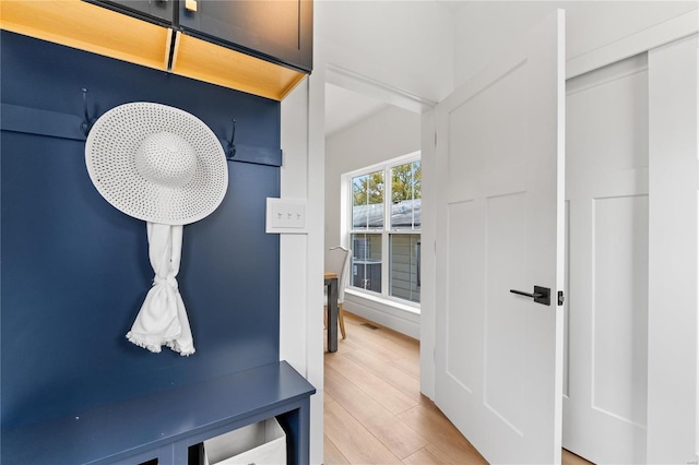 mudroom featuring hardwood / wood-style flooring