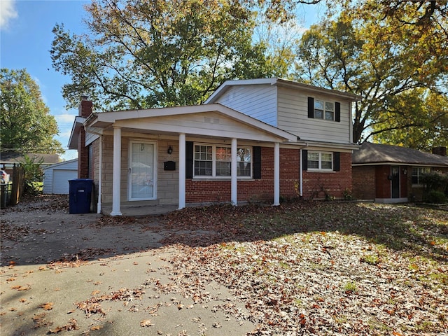 view of front of home featuring a porch