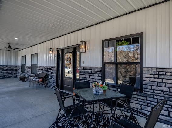 view of patio / terrace with ceiling fan