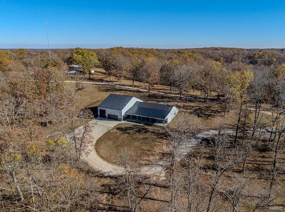 drone / aerial view with a rural view