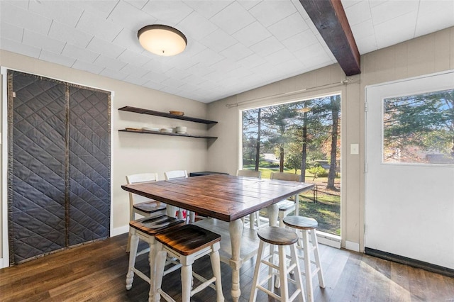 dining area featuring hardwood / wood-style floors and a healthy amount of sunlight