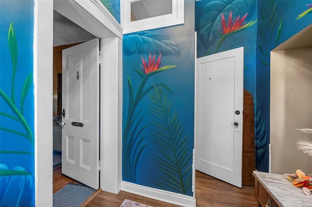 entrance foyer featuring hardwood / wood-style floors