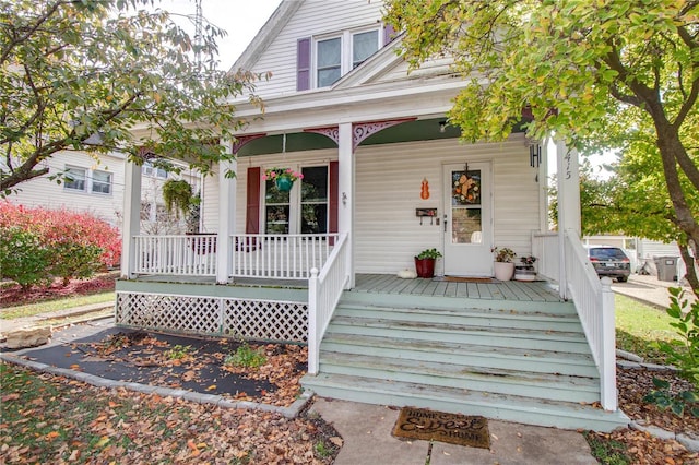 view of front facade featuring covered porch