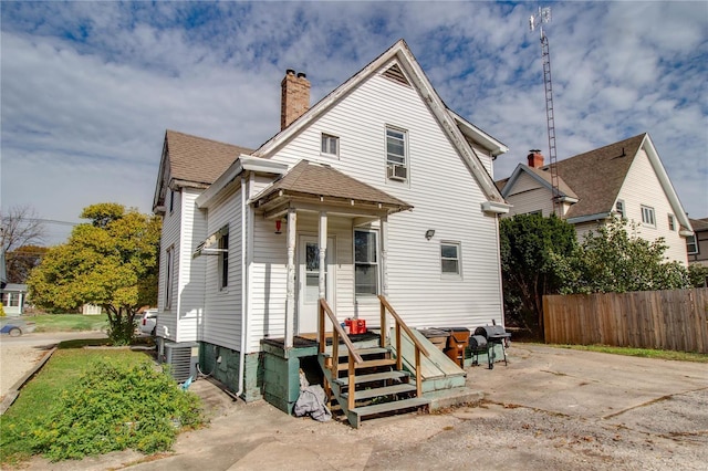 view of front of house featuring central AC unit