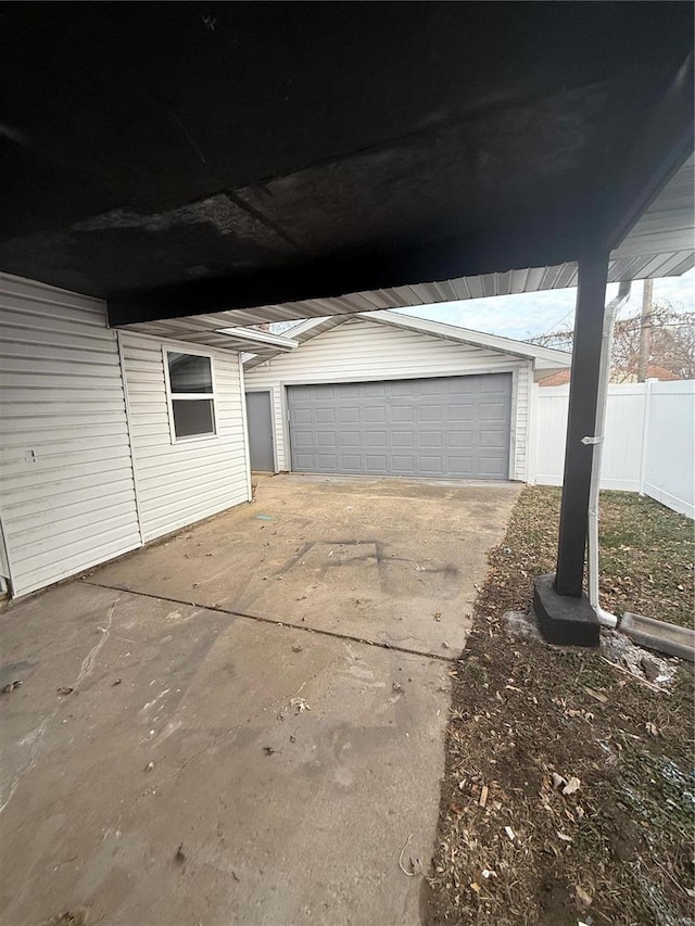 view of garage