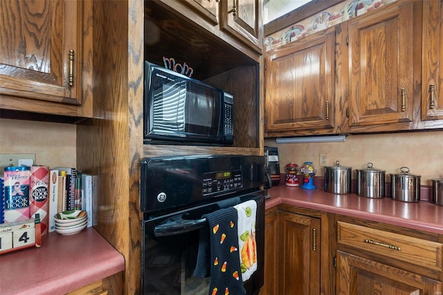 kitchen with black appliances