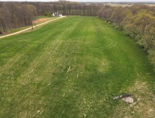 drone / aerial view with a rural view