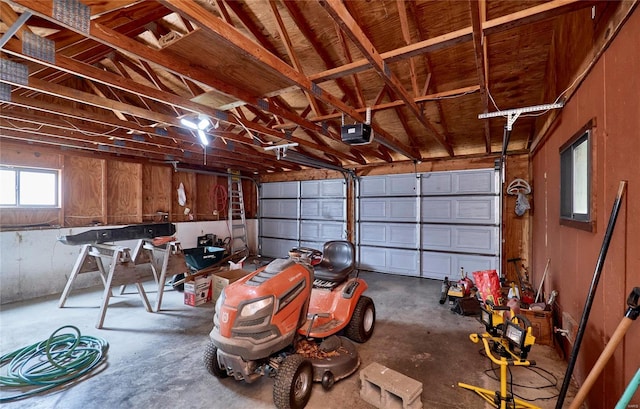 garage featuring a garage door opener