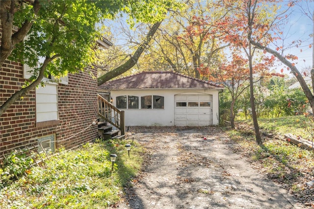 view of garage