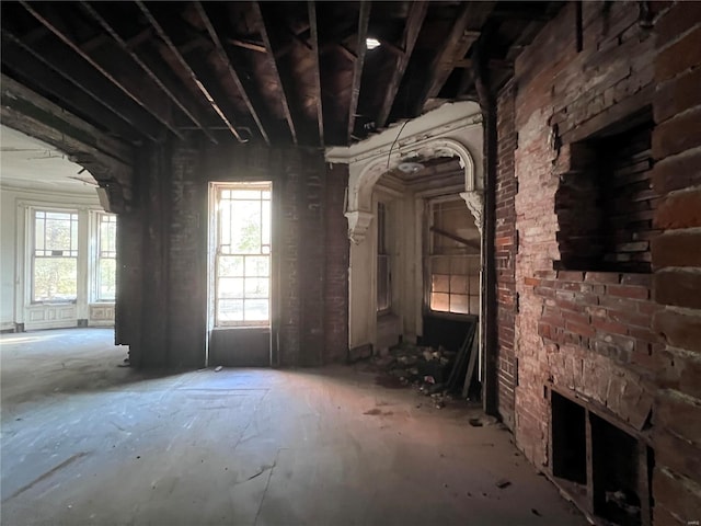 miscellaneous room featuring a fireplace