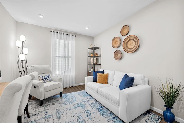 living room featuring hardwood / wood-style floors