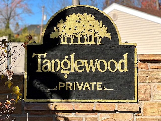 view of community sign