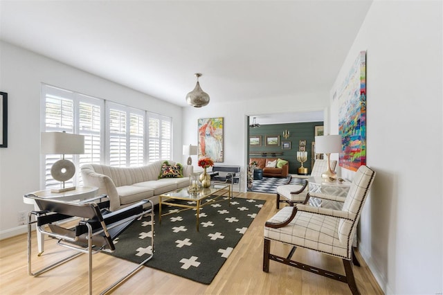 living room featuring hardwood / wood-style flooring