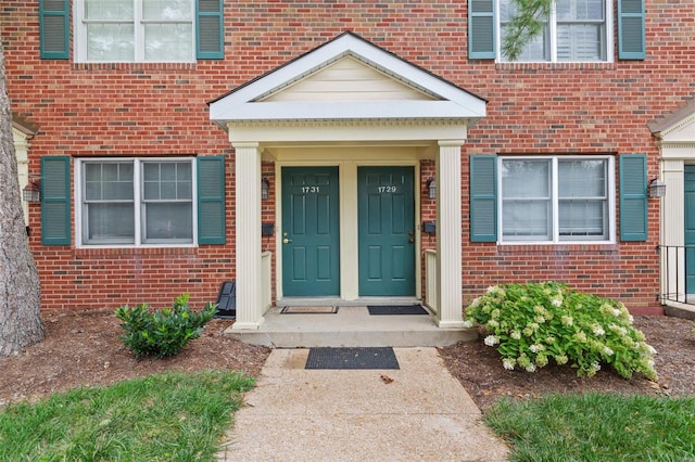 entrance to property with a porch