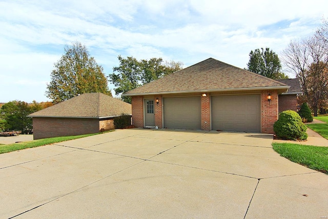 view of property exterior with a garage