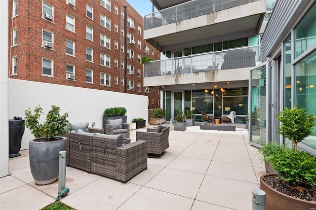 view of patio featuring an outdoor hangout area