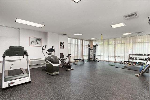 gym with a wall unit AC