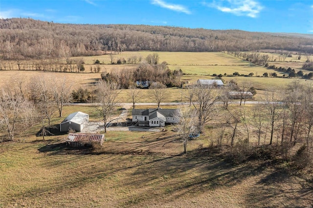 bird's eye view with a rural view